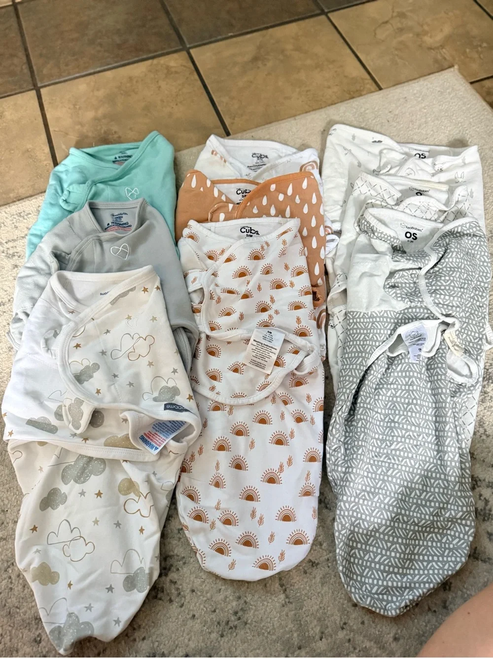 Mixed-Pattern Baby Velcro Swaddle Sleep Sacks